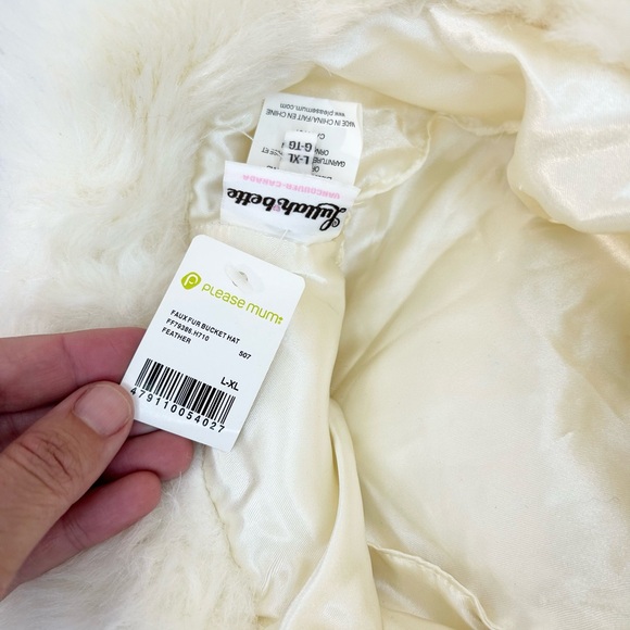 Faux Fur Bucket Hat in Cream - Picture 10 of 13